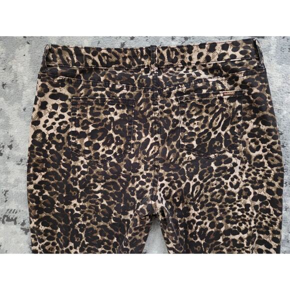 Jennifer Lopez Leopard Print Skinny Jeans -Size 12 Stretchy Party Cheetah - Picture 7 of 8